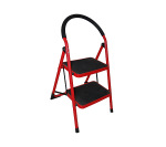 2 steps steel ladder with round handrail
